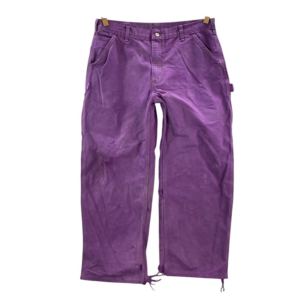 Carhartt B11 DES Dungaree Pants Mens 36x25* Purple Crop Carpenter Workwear Skate